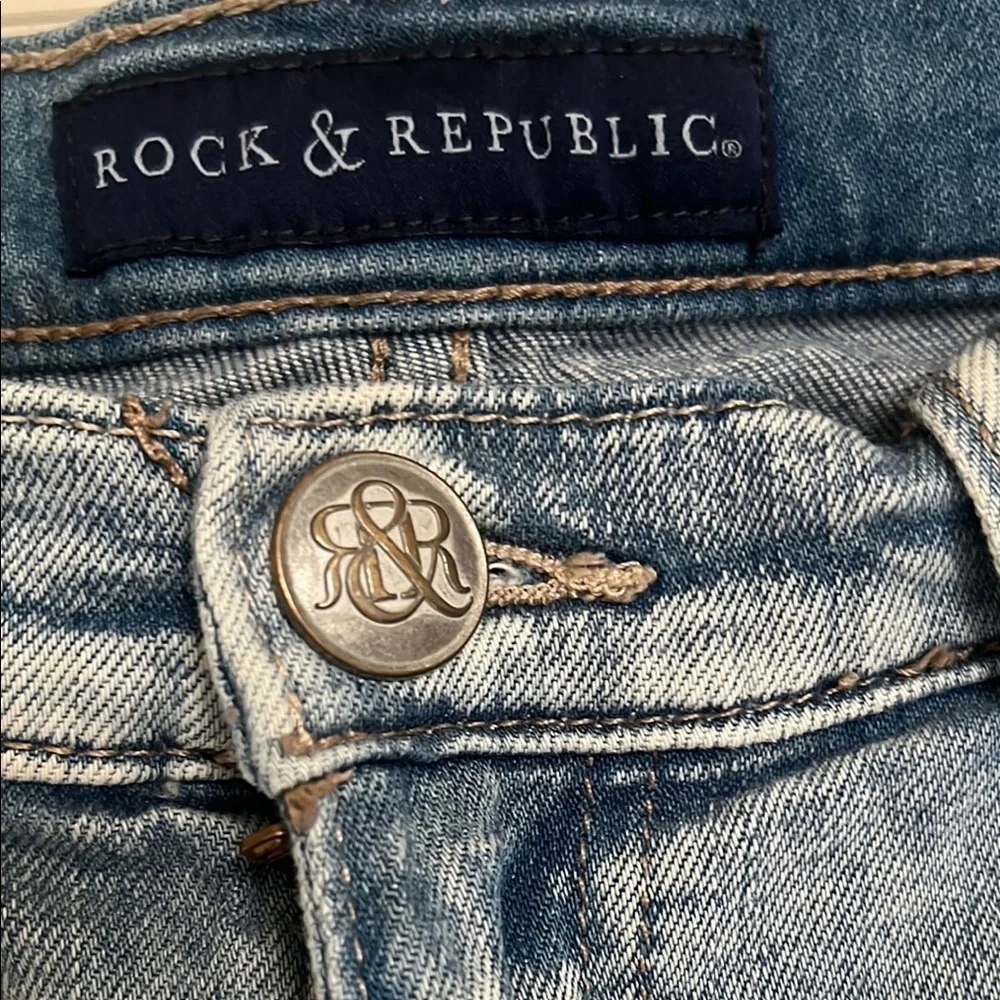 Rock & Republic Faded Blue Denim Cutoff Shorts 8
